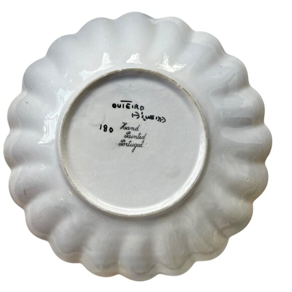 Hand-Painted Outeiro Rooster Decorative Plate 180 Portugal Ceramic 6" Scalloped - Picture 4 of 6